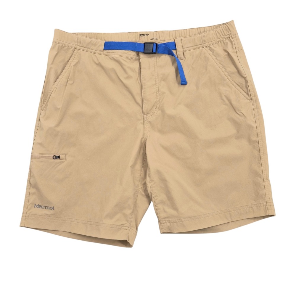 Marmot Mens Hiking Shorts Tan Khaki Size 38 XXL‎ Utility Cargo Belted Outdoor